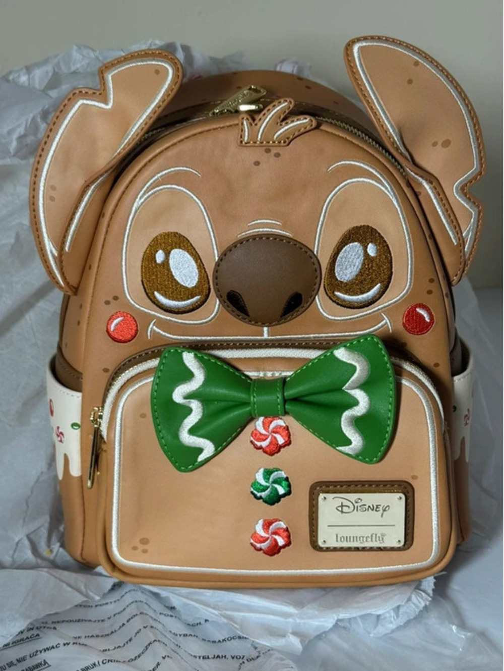 Loungefly Disney Stitch Gingerbread Scented Cosplay Mini Backpack NWT